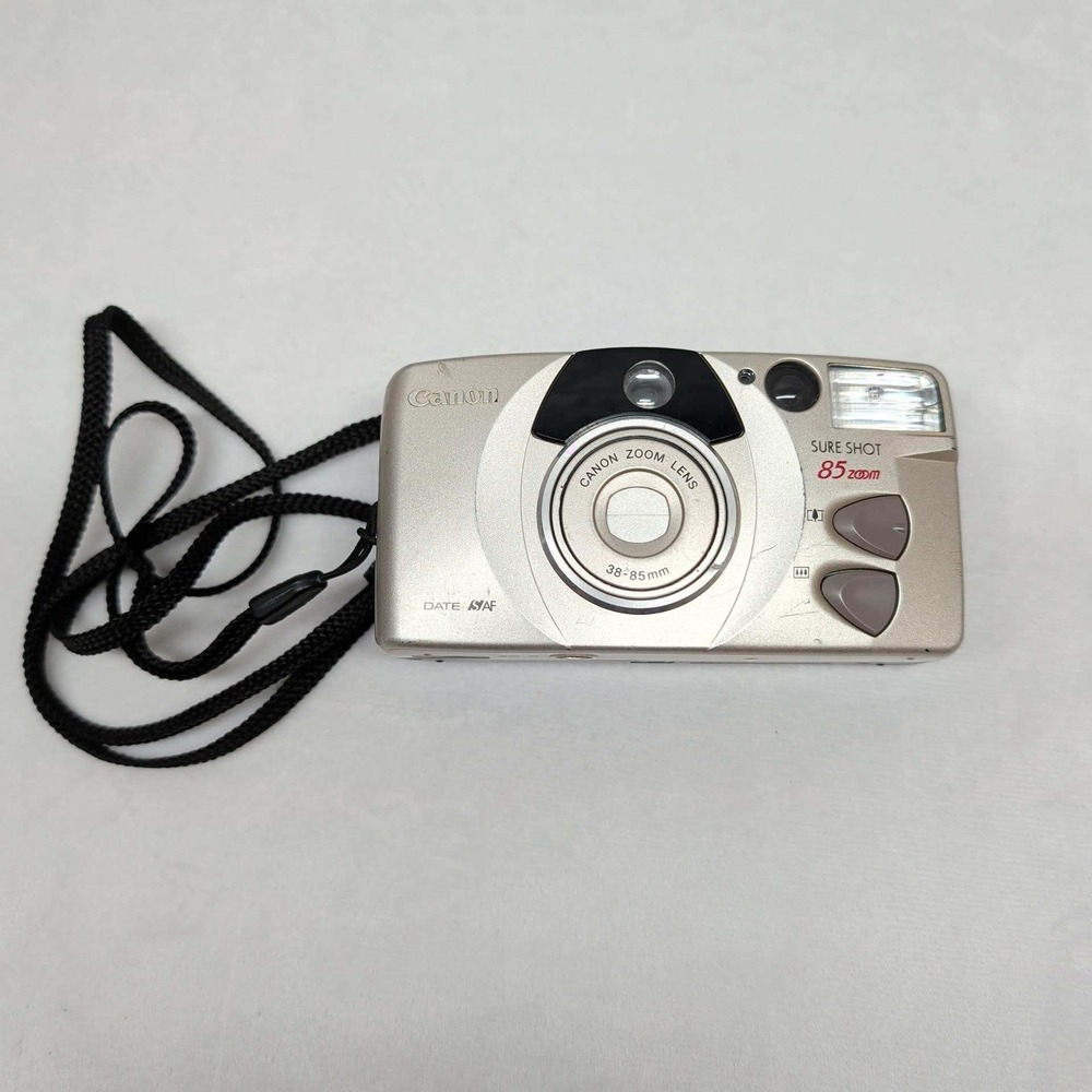 Canon Sure Shot 85 Zoom Date 35mm Film Camera Champagne Silver 38-85mm Lens